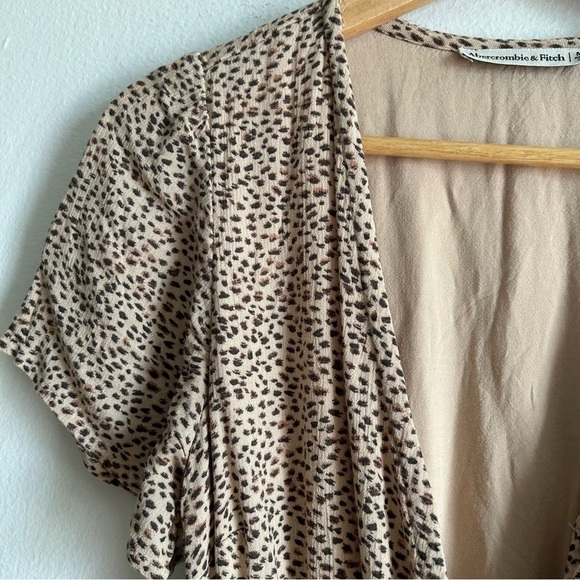 Abercrombie & Fitch Sz MT Cheetah Neutral Wrap Dress - Picture 7 of 12